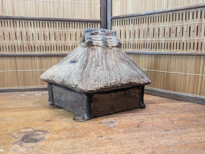 Antique Japanese Incense Burner Koro Folk House Clay Mingei Pottery