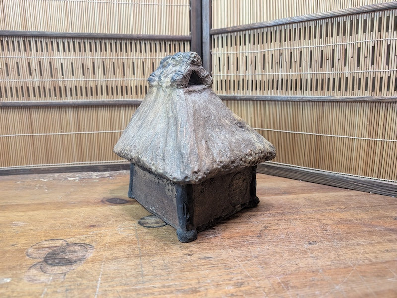 Antique Japanese Incense Burner Koro Folk House Clay Mingei Pottery
