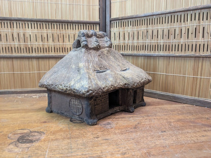 Antique Japanese Incense Burner Koro Folk House Clay Mingei Pottery