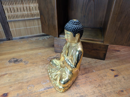 Rare Japanese Kamidana Shrine Brass Buddha Statue Handmade Wood Altar