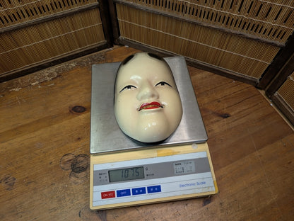 Rare Japanese Noh Mask Ko Omote 1940s Cast Iron Metal Showa Theater Mask