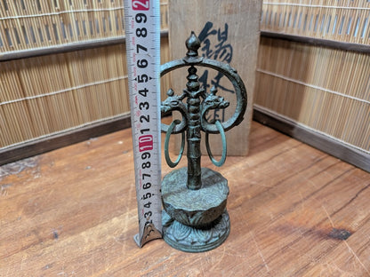 Rare 1941 Japanese SUZU Monk Bell with Box Showa Buddhist Temple Artifact