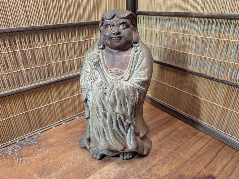 1945 Japanese Daruma Pottery Signed Authentic folk Art Auction JP