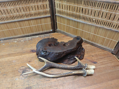 1950s Japanese Deer Antler Katana Stand Signed Samurai Sword Display Rare