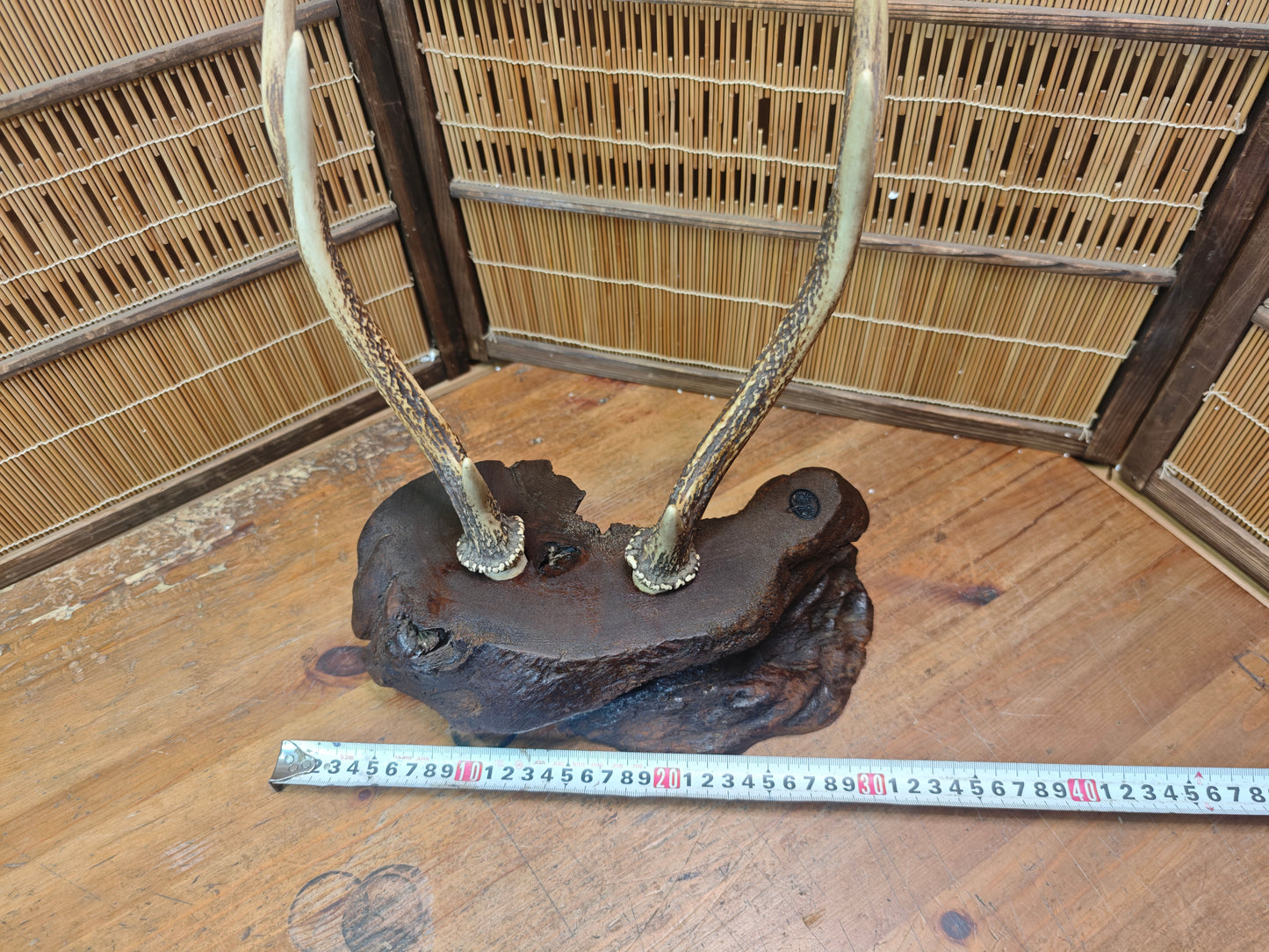 1950s Japanese Deer Antler Katana Stand Signed Samurai Sword Display Rare