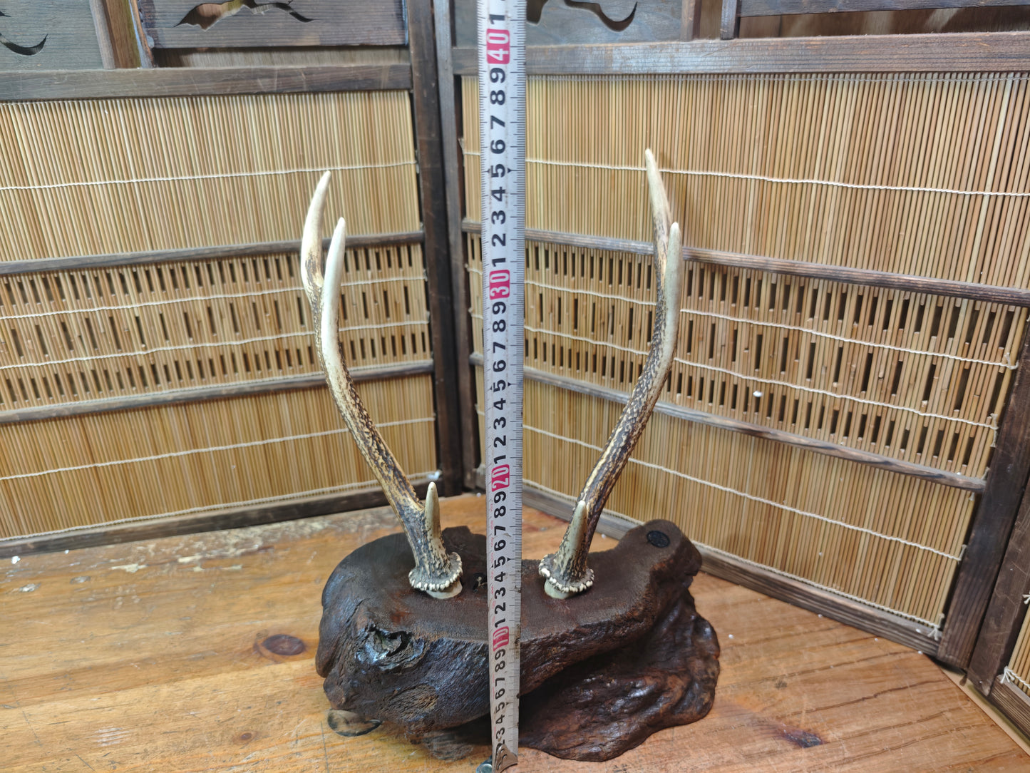 1950s Japanese Deer Antler Katana Stand Signed Samurai Sword Display Rare
