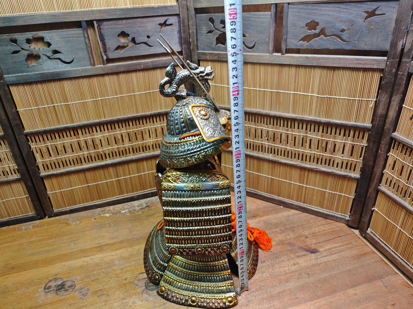 Rare Japanese Kabuto Yoroi Armor Cast Iron Samurai Display Statue Decor