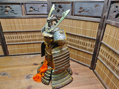 Rare Japanese Kabuto Yoroi Armor Cast Iron Samurai Display Statue Decor