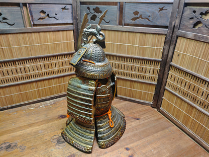 Rare Japanese Kabuto Yoroi Armor Cast Iron Samurai Display Statue Decor