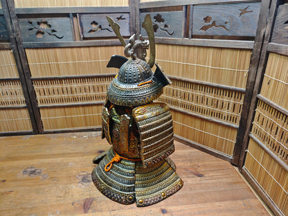 Rare Japanese Kabuto Yoroi Armor Cast Iron Samurai Display Statue Decor