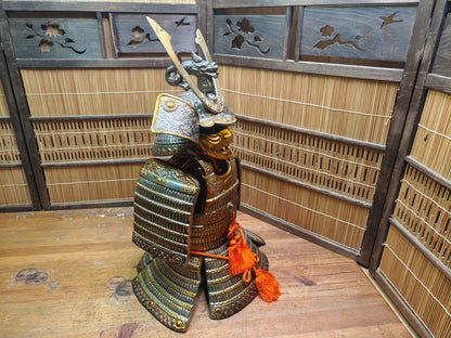 Rare Japanese Kabuto Yoroi Armor Cast Iron Samurai Display Statue Decor