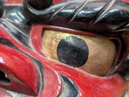 Japanese Shishi Mai Lion Mask Giant Wood Festival Head Authentic Decor