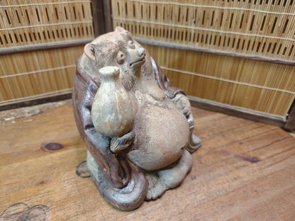 Extremely Rare 1950s Shigaraki Yaki Tanuki Figurine Handmade Japan