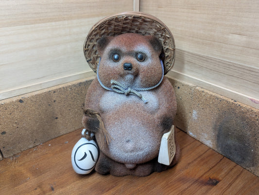 Rare Shigaraki Tanuki Statue Large Japanese Ceramic Folk Art Figure
