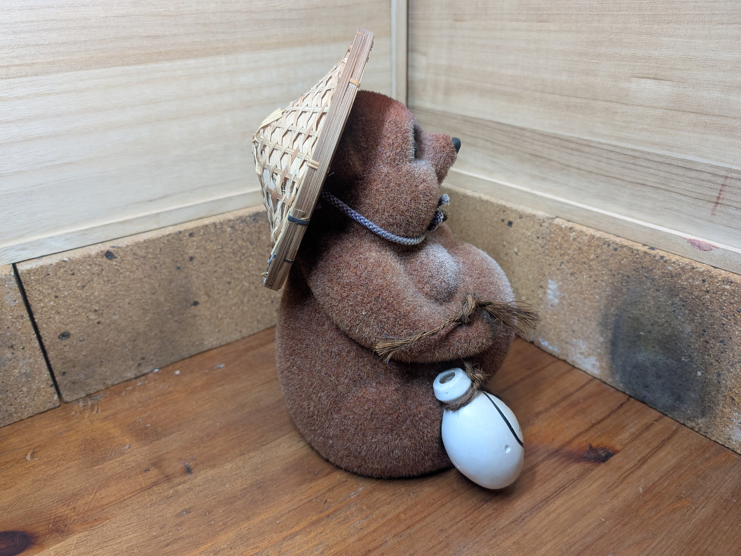 Rare Shigaraki Tanuki Statue Large Japanese Ceramic Folk Art Figure
