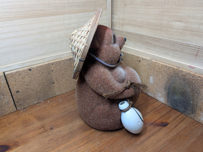 Rare Shigaraki Tanuki Statue Large Japanese Ceramic Folk Art Figure