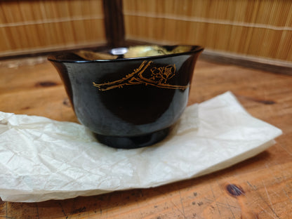 Extremely Rare 1960s Wajima Nuri Lacquer Bowl Gold Maki-e Auction JPN