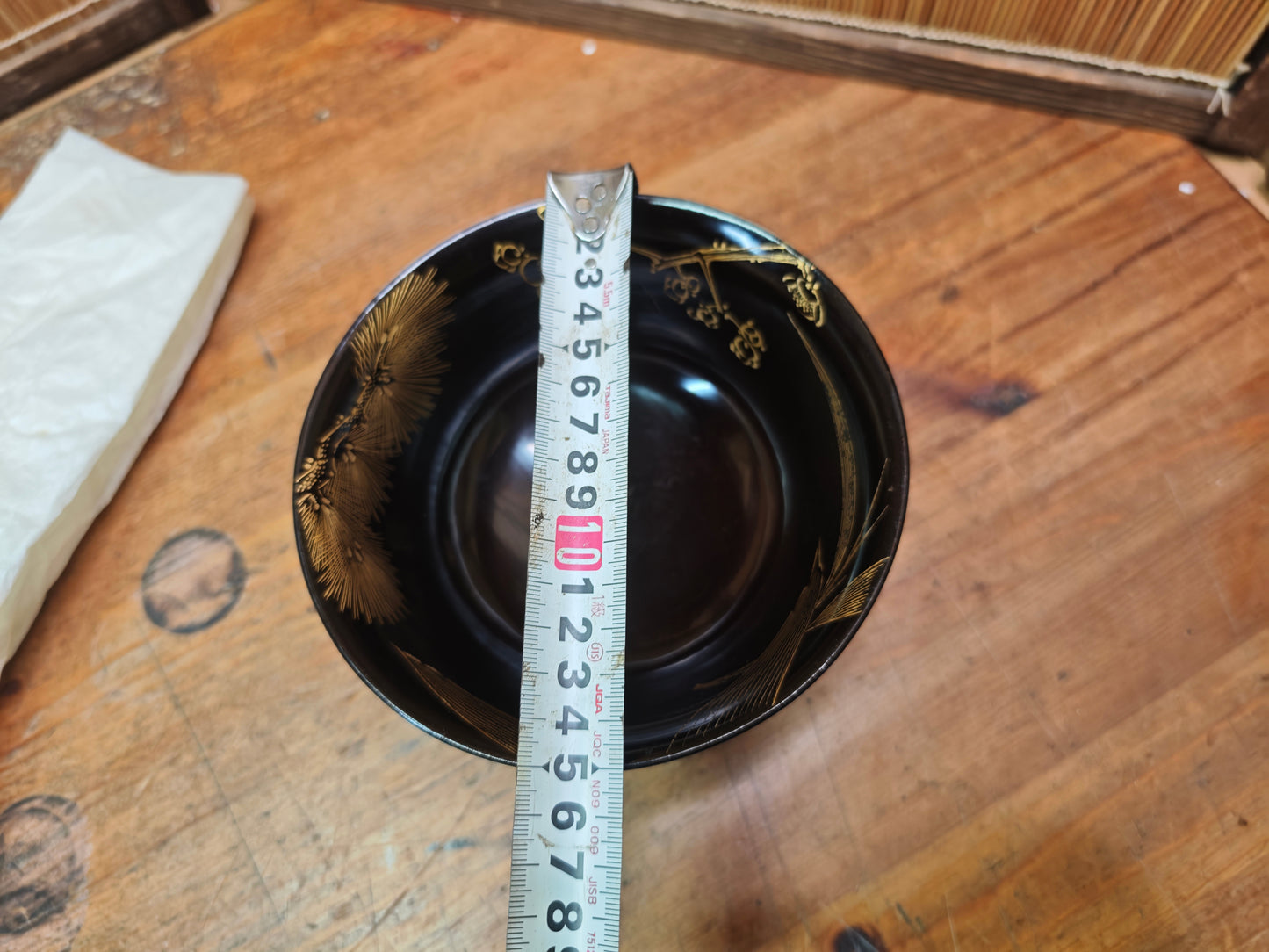 Extremely Rare 1960s Wajima Nuri Lacquer Bowl Gold Maki-e Auction JPN