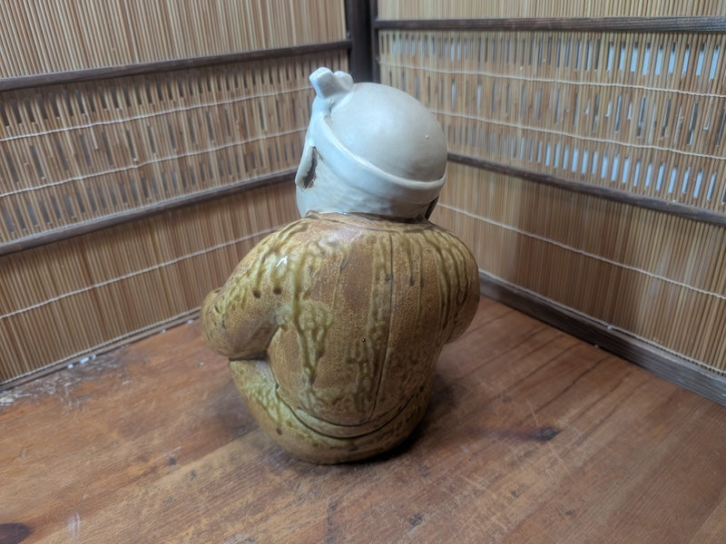Rare Japanese Hyottoko Okimono Figurine Folk Art Lucky Statue Japan