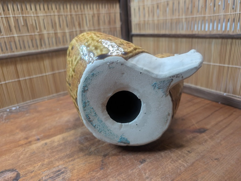 Rare Japanese Hyottoko Okimono Figurine Folk Art Lucky Statue Japan