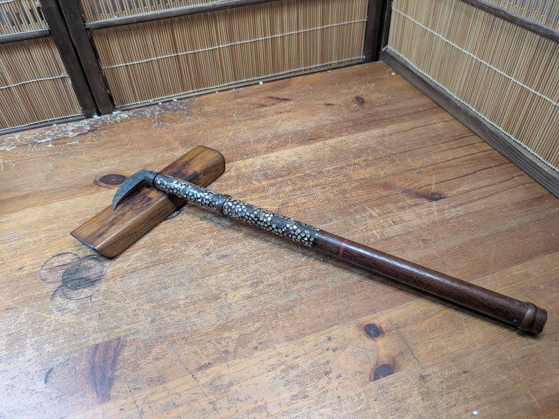Antique Japanese Jingama Edo Period 1800s Mother of Pearl Handle