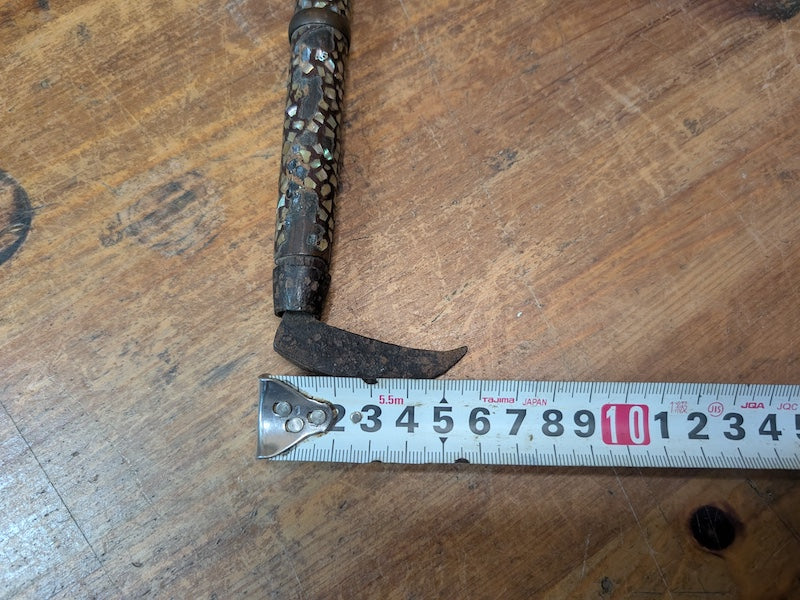 Antique Japanese Jingama Edo Period 1800s Mother of Pearl Handle