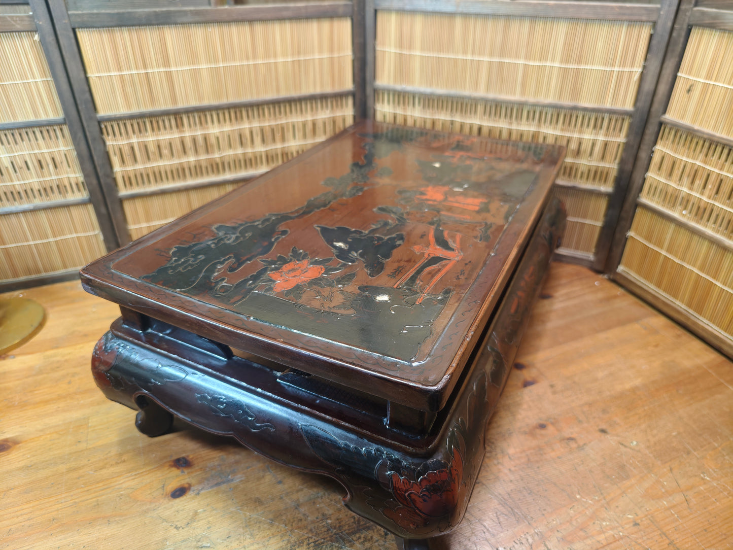 1800s Edo Era Japanese Okinawa Bonsai Kadai Table Antique Rare Signed