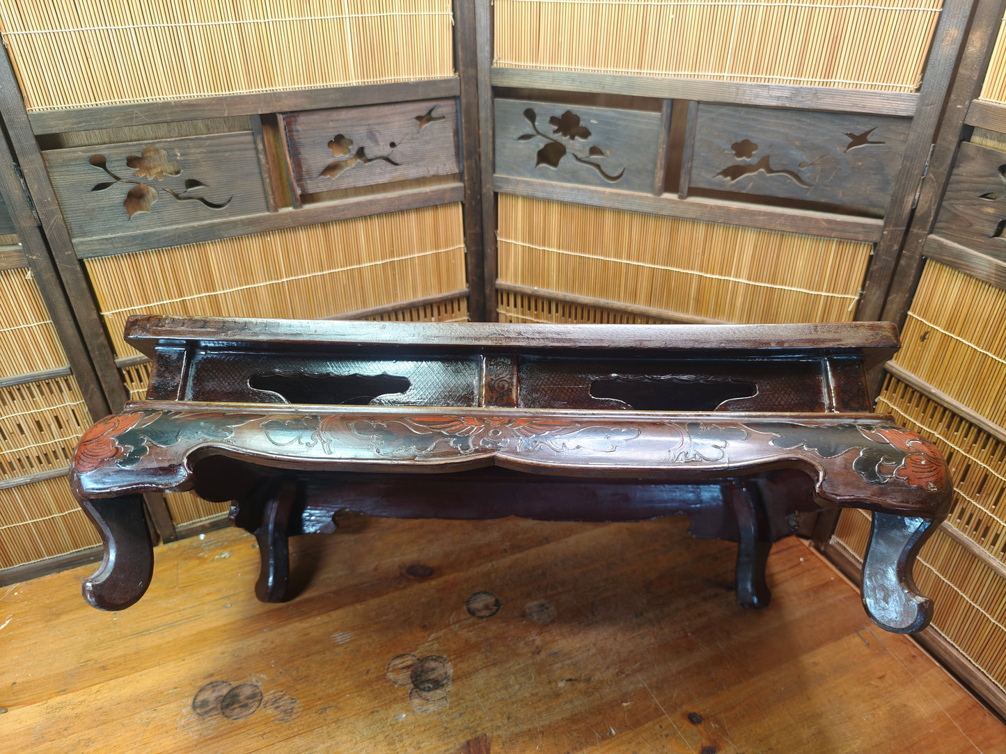 1800s Edo Era Japanese Okinawa Bonsai Kadai Table Antique Rare Signed