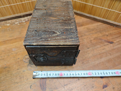 Extremely Rare Edo–Meiji Japanese Yakisugi Drawer Box 1800s Wood Chest