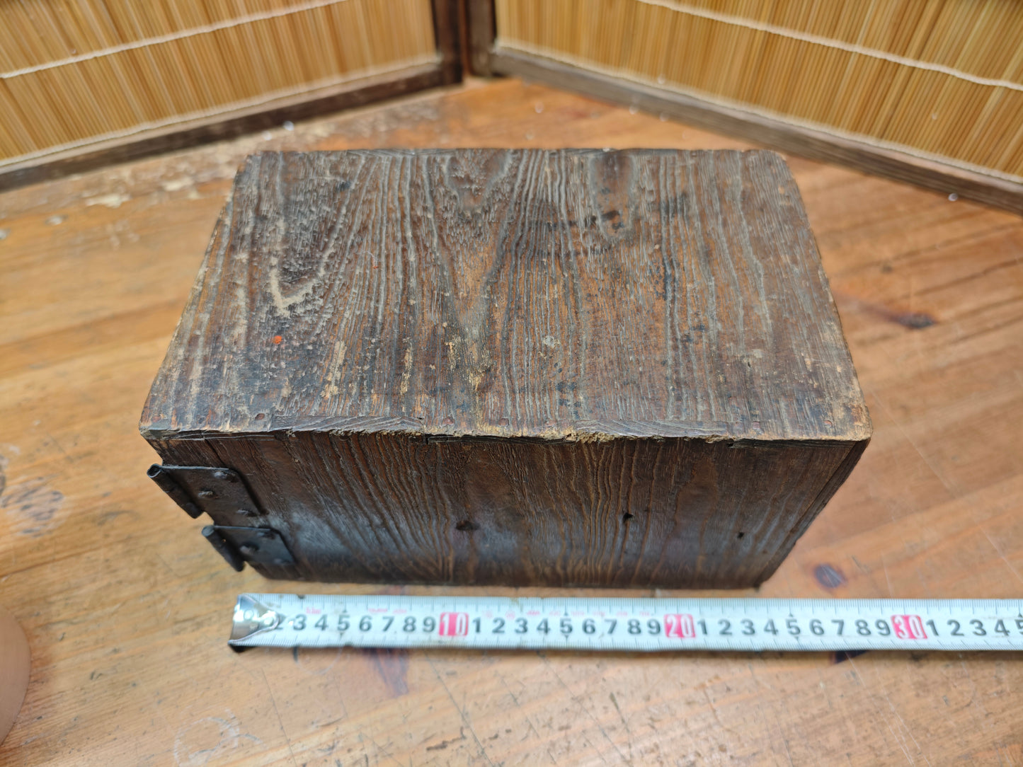 Extremely Rare Edo–Meiji Japanese Yakisugi Drawer Box 1800s Wood Chest