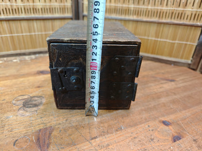 Extremely Rare Edo–Meiji Japanese Yakisugi Drawer Box 1800s Wood Chest