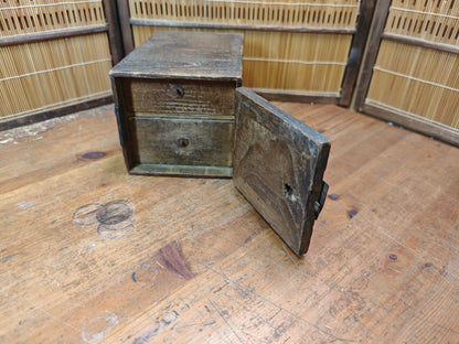 Extremely Rare Edo–Meiji Japanese Yakisugi Drawer Box 1800s Wood Chest