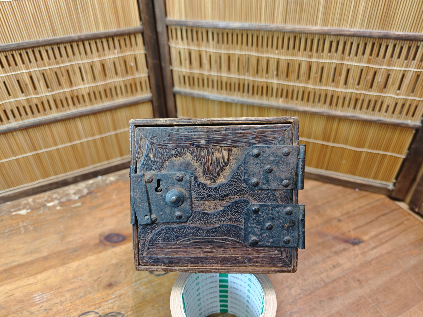 Extremely Rare Edo–Meiji Japanese Yakisugi Drawer Box 1800s Wood Chest