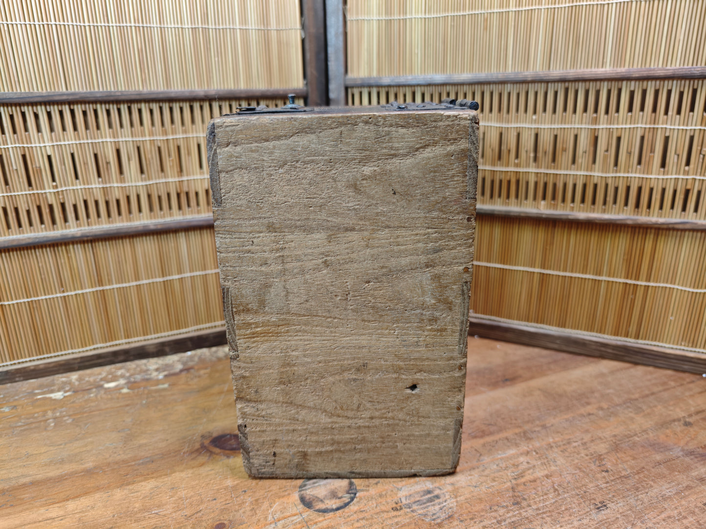 Extremely Rare Edo–Meiji Japanese Yakisugi Drawer Box 1800s Wood Chest