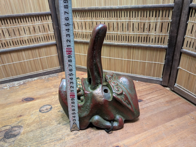 Rare Japanese Vintage Tengu Mask Wood Ceramic Mixed Folklore Theater
