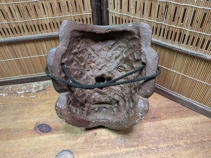 Rare Japanese Vintage Tengu Mask Wood Ceramic Mixed Folklore Theater