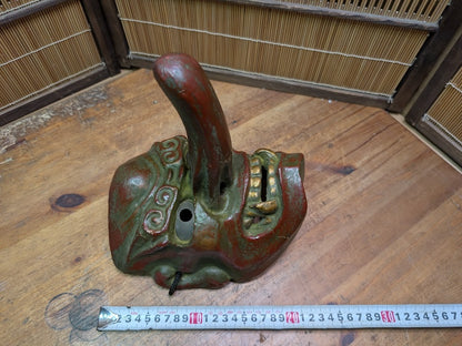Rare Japanese Vintage Tengu Mask Wood Ceramic Mixed Folklore Theater