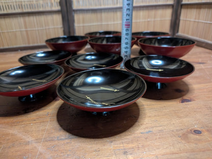 Rare 1950s Japanese Owan Rice Bowl Set No 42 24K Gold Signed Box