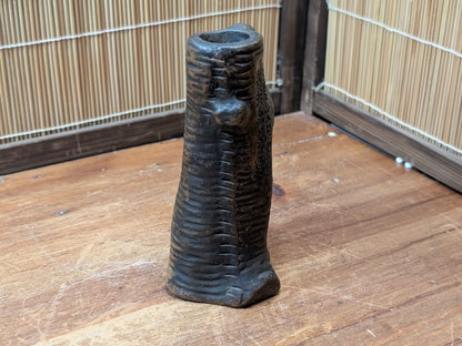 Rare Japanese Bizen Ware Samurai Vase Signed Ikebana Pottery Art Decor
