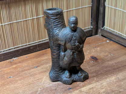 Rare Japanese Bizen Ware Samurai Vase Signed Ikebana Pottery Art Decor