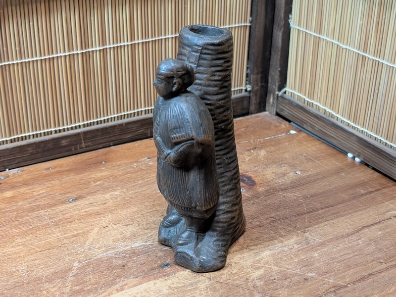 Rare Japanese Bizen Ware Samurai Vase Signed Ikebana Pottery Art Decor