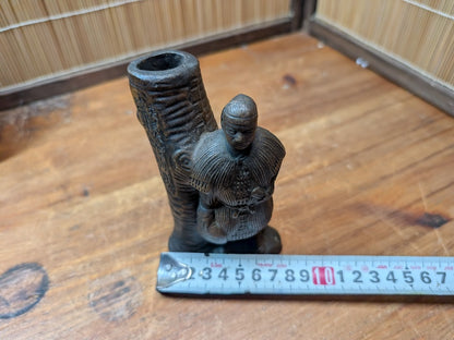 Rare Japanese Bizen Ware Samurai Vase Signed Ikebana Pottery Art Decor