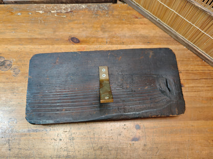 Rare Japanese National Railways Steel Sign on Sugi Wood Antique JNR Plaque Decor