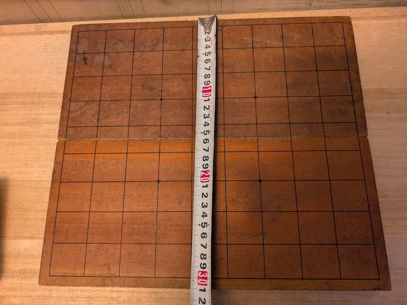 Japanese Antique Shogi Set (将棋) – Hand-Carved Koma (駒) – With Signed Wooden Box – Old Kanji Characters