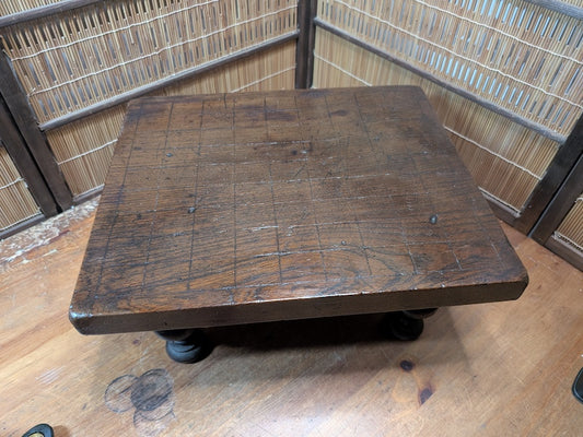 Authentic 1950s Japanese Shogi Table | Antique Wood Board Wabi-Sabi Decor