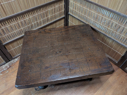 Authentic 1950s Japanese Shogi Table | Antique Wood Board Wabi-Sabi Decor