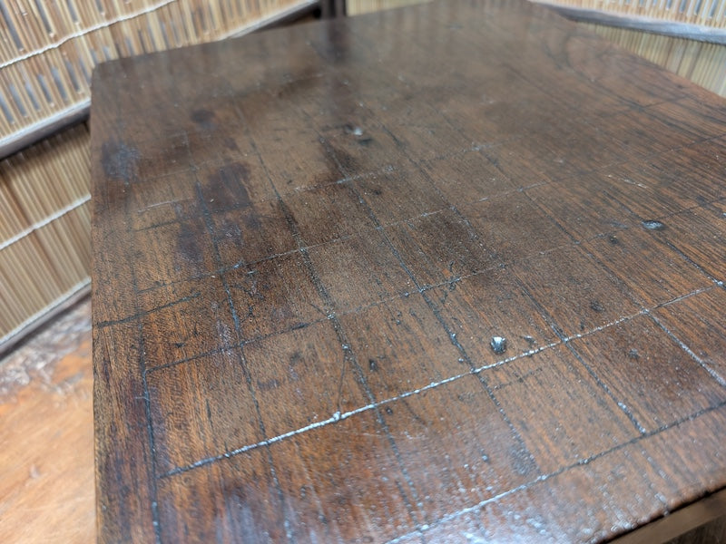 Authentic 1950s Japanese Shogi Table | Antique Wood Board Wabi-Sabi Decor
