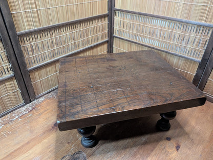 Authentic 1950s Japanese Shogi Table | Antique Wood Board Wabi-Sabi Decor