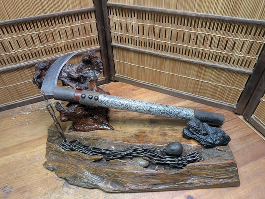 Rare Japanese Edo Period Kusarigama Chain Sickle Antique Ninja 1800s Auction Japan