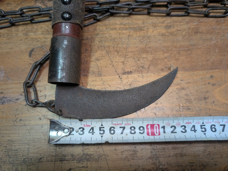 Rare Japanese Edo Period Kusarigama Chain Sickle Antique Ninja 1800s Auction Japan